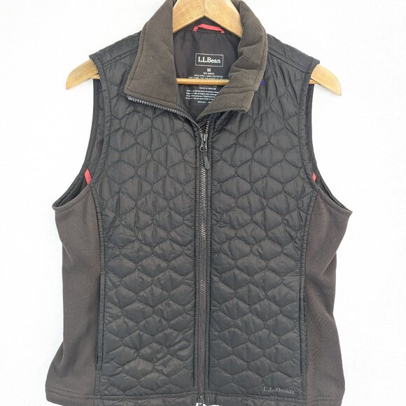 L.L. Bean Womens Brown Quilted Lined Thinsulate Full Zip Vest Size Medium - Picture 1 of 9